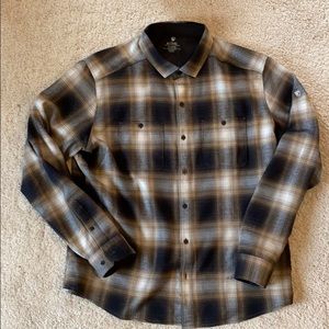 Kuhl Men’s Flannel Shirt - Black & Tan - sz XL